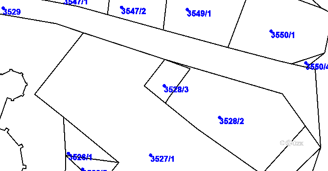 Parcela st. 3528/3 v KÚ Tachov, Katastrální mapa
