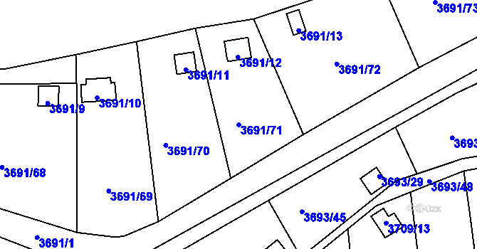 Parcela st. 3691/71 v KÚ Tachov, Katastrální mapa
