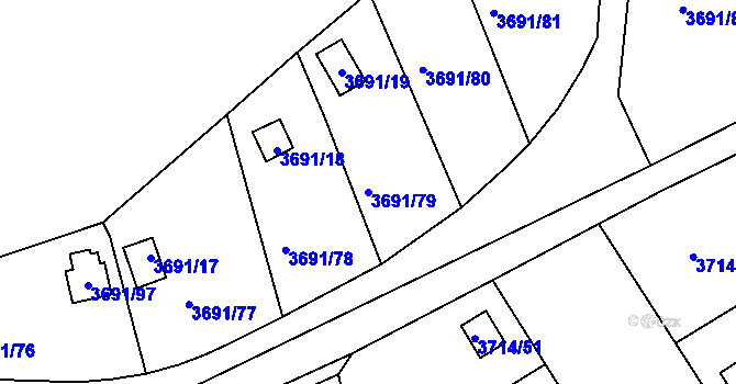 Parcela st. 3691/79 v KÚ Tachov, Katastrální mapa
