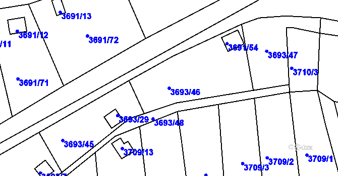 Parcela st. 3693/46 v KÚ Tachov, Katastrální mapa