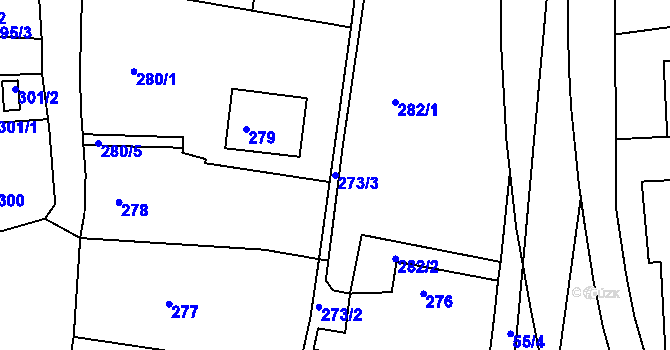Parcela st. 273/3 v KÚ Tachov, Katastrální mapa