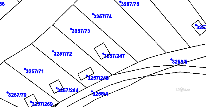 Parcela st. 3257/247 v KÚ Tachov, Katastrální mapa