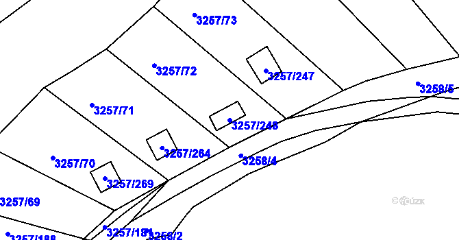 Parcela st. 3257/248 v KÚ Tachov, Katastrální mapa