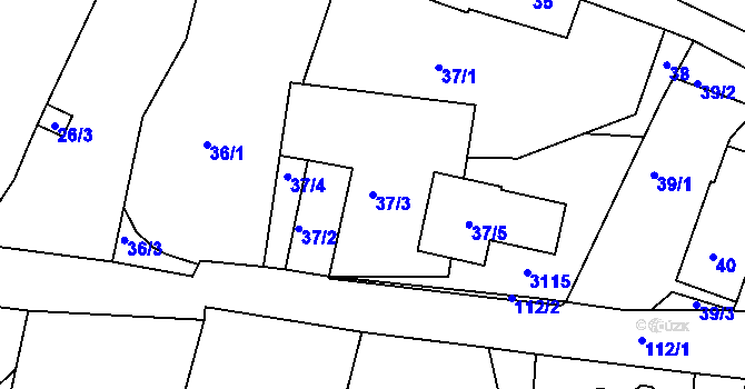 Parcela st. 37/3 v KÚ Malý Rapotín, Katastrální mapa