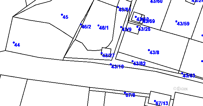 Parcela st. 43/27 v KÚ Malý Rapotín, Katastrální mapa