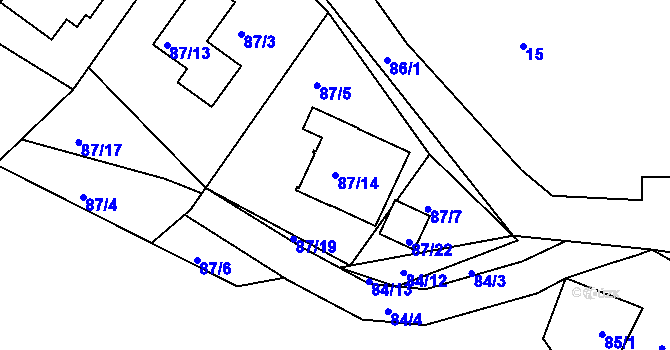 Parcela st. 87/14 v KÚ Malý Rapotín, Katastrální mapa
