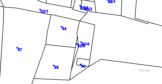 Parcela st. 82/4 v KÚ Oldřichov u Tachova, Katastrální mapa