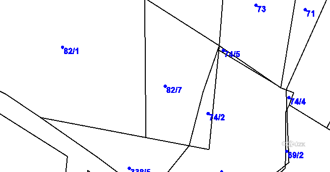 Parcela st. 82/7 v KÚ Oldřichov u Tachova, Katastrální mapa