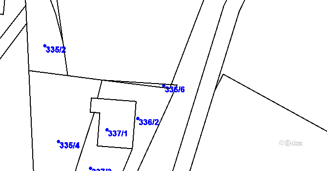 Parcela st. 336/6 v KÚ Oldřichov u Tachova, Katastrální mapa