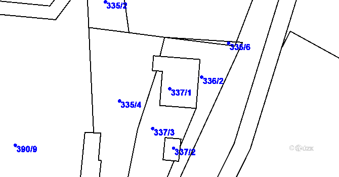 Parcela st. 337/1 v KÚ Oldřichov u Tachova, Katastrální mapa