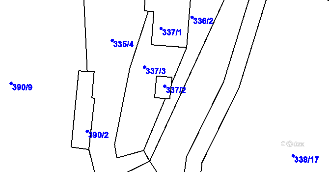 Parcela st. 337/2 v KÚ Oldřichov u Tachova, Katastrální mapa