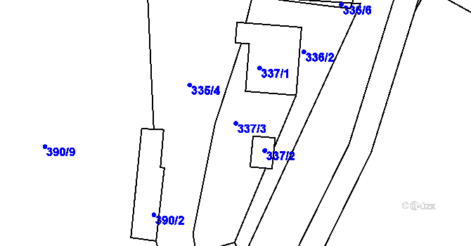 Parcela st. 337/3 v KÚ Oldřichov u Tachova, Katastrální mapa