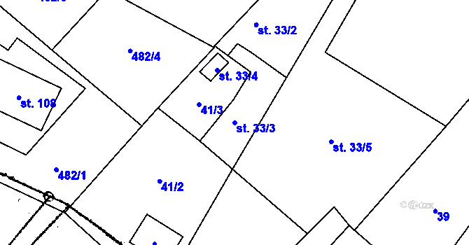 Parcela st. 33/3 v KÚ Tachov u Doks, Katastrální mapa