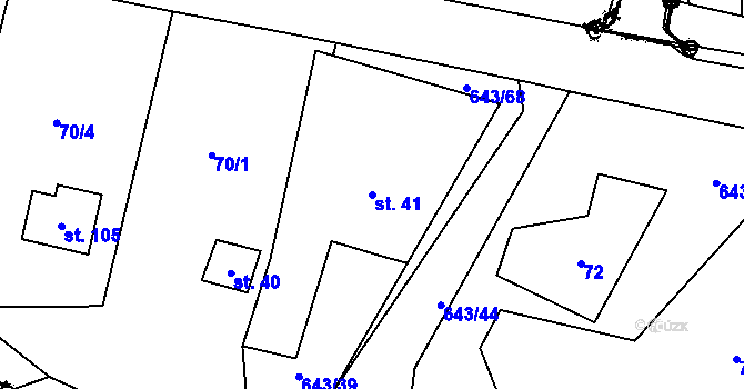 Parcela st. 41 v KÚ Tachov u Doks, Katastrální mapa