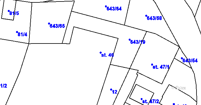 Parcela st. 46 v KÚ Tachov u Doks, Katastrální mapa