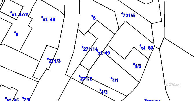 Parcela st. 49 v KÚ Tachov u Doks, Katastrální mapa