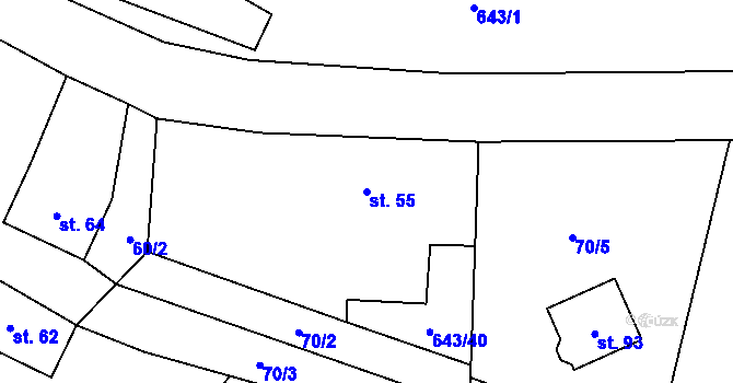 Parcela st. 55 v KÚ Tachov u Doks, Katastrální mapa