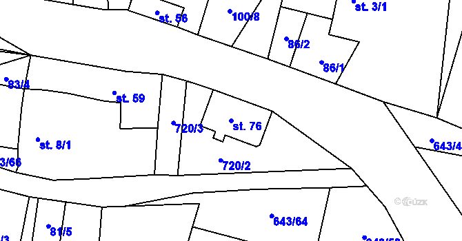 Parcela st. 76 v KÚ Tachov u Doks, Katastrální mapa