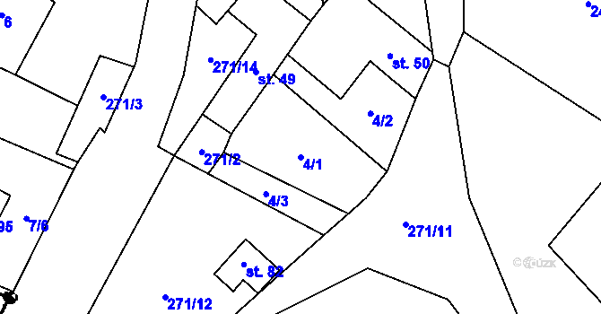 Parcela st. 4/1 v KÚ Tachov u Doks, Katastrální mapa
