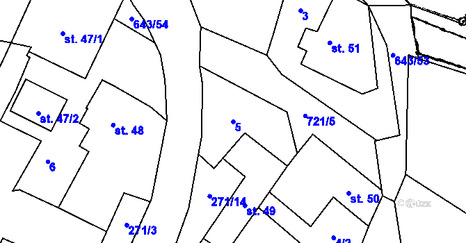 Parcela st. 5 v KÚ Tachov u Doks, Katastrální mapa