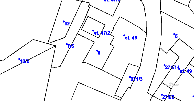 Parcela st. 6 v KÚ Tachov u Doks, Katastrální mapa