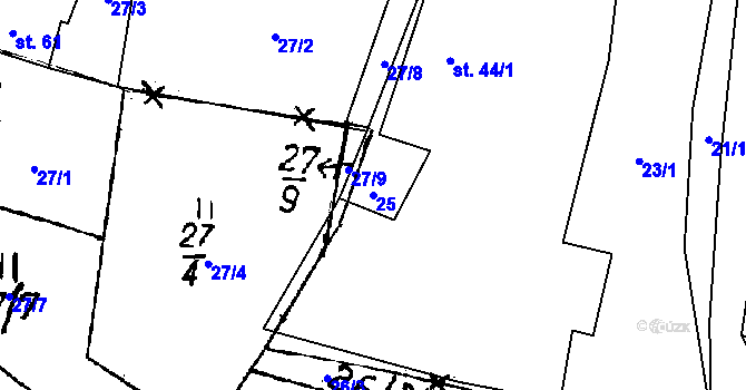 Parcela st. 25 v KÚ Tachov u Doks, Katastrální mapa