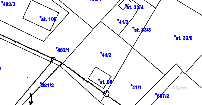 Parcela st. 41/2 v KÚ Tachov u Doks, Katastrální mapa