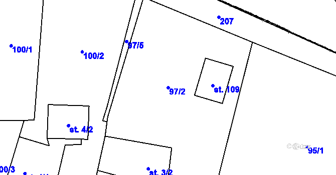 Parcela st. 97/2 v KÚ Tachov u Doks, Katastrální mapa