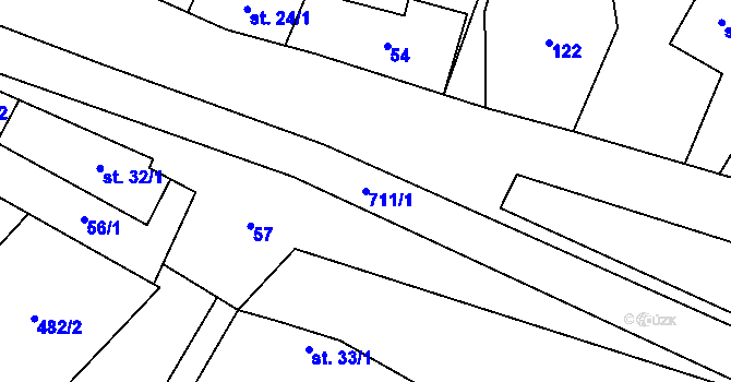 Parcela st. 711/1 v KÚ Tachov u Doks, Katastrální mapa