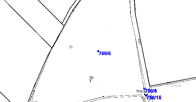 Parcela st. 750/5 v KÚ Tachov u Doks, Katastrální mapa