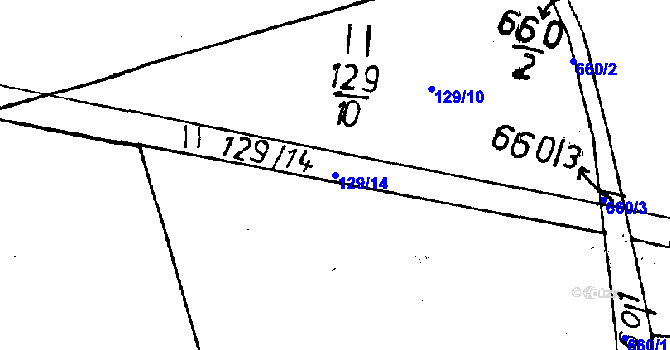 Parcela st. 129/14 v KÚ Tachov u Doks, Katastrální mapa