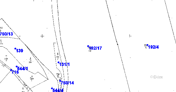 Parcela st. 192/17 v KÚ Tachov u Doks, Katastrální mapa