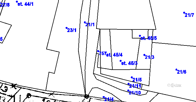 Parcela st. 757 v KÚ Tachov u Doks, Katastrální mapa
