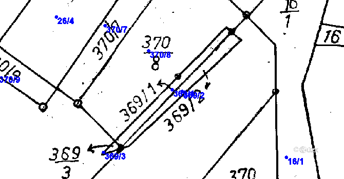 Parcela st. 369/1 v KÚ Tachov u Doks, Katastrální mapa