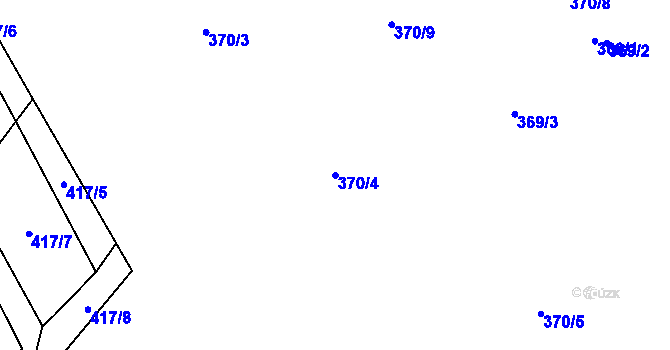 Parcela st. 370/4 v KÚ Tachov u Doks, Katastrální mapa