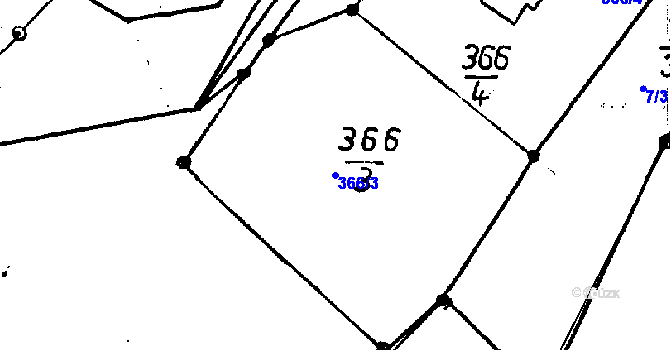Parcela st. 366/3 v KÚ Tachov u Doks, Katastrální mapa