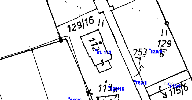 Parcela st. 112 v KÚ Tachov u Doks, Katastrální mapa