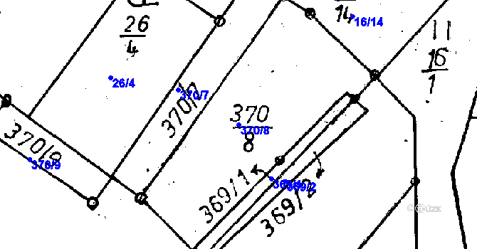 Parcela st. 370/8 v KÚ Tachov u Doks, Katastrální mapa