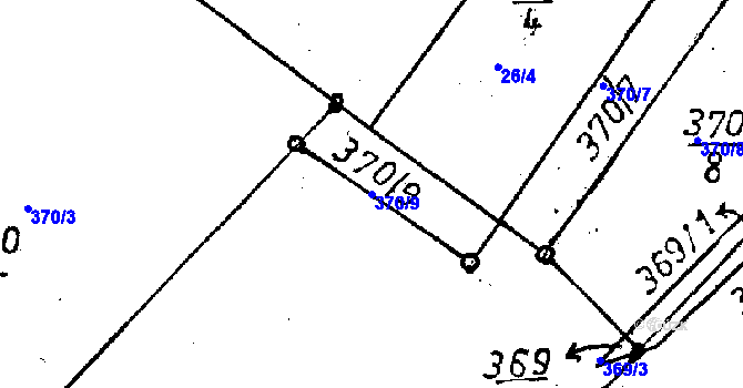 Parcela st. 370/9 v KÚ Tachov u Doks, Katastrální mapa
