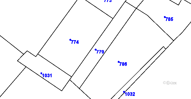 Parcela st. 779 v KÚ Tachov u Doks, Katastrální mapa