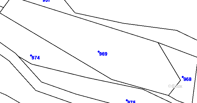 Parcela st. 969 v KÚ Tachov u Doks, Katastrální mapa
