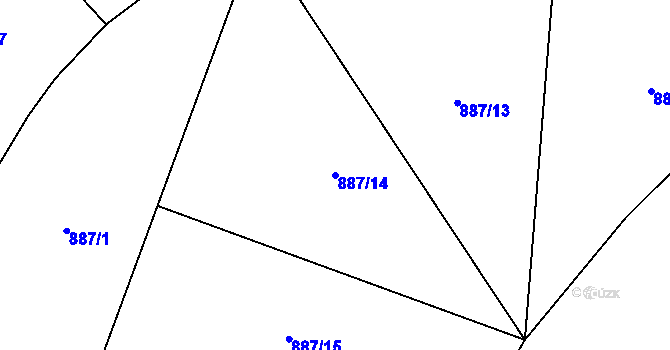 Parcela st. 887/14 v KÚ Tachov u Doks, Katastrální mapa
