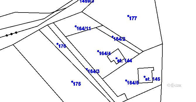 Parcela st. 164/4 v KÚ Bílkovice, Katastrální mapa