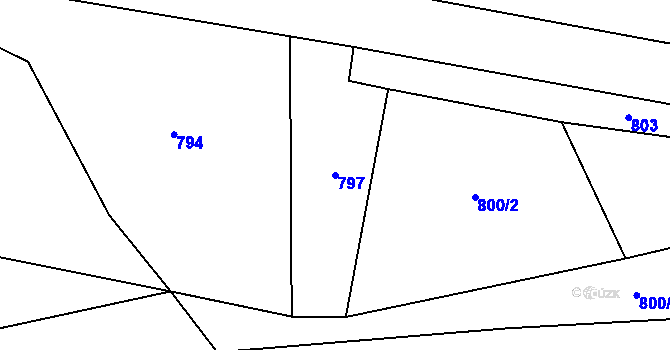 Parcela st. 797 v KÚ Bílkovice, Katastrální mapa