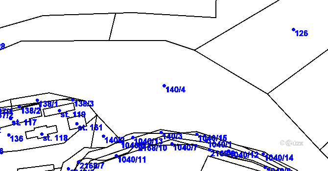 Parcela st. 140/4 v KÚ Bílkovice, Katastrální mapa