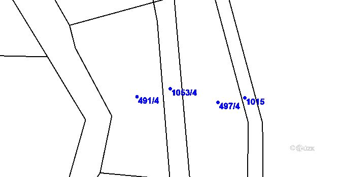 Parcela st. 1053/4 v KÚ Bílkovice, Katastrální mapa