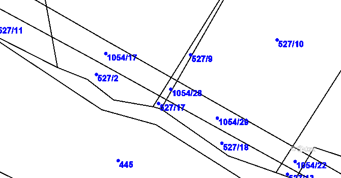Parcela st. 1054/28 v KÚ Bílkovice, Katastrální mapa