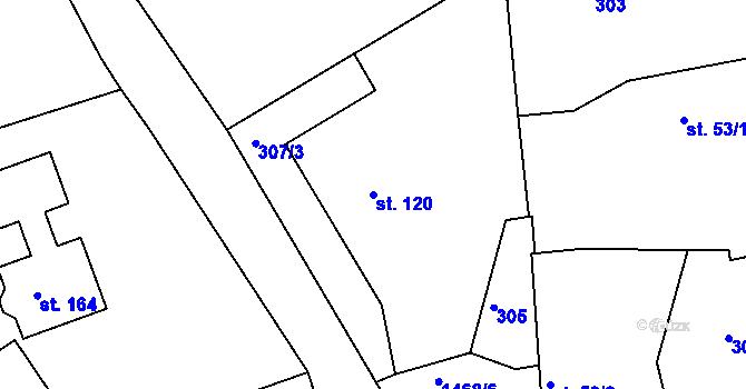 Parcela st. 120 v KÚ Paseky u Písku, Katastrální mapa