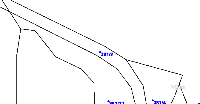 Parcela st. 381/2 v KÚ Paseky u Písku, Katastrální mapa