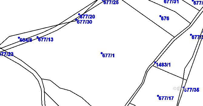 Parcela st. 677/1 v KÚ Paseky u Písku, Katastrální mapa